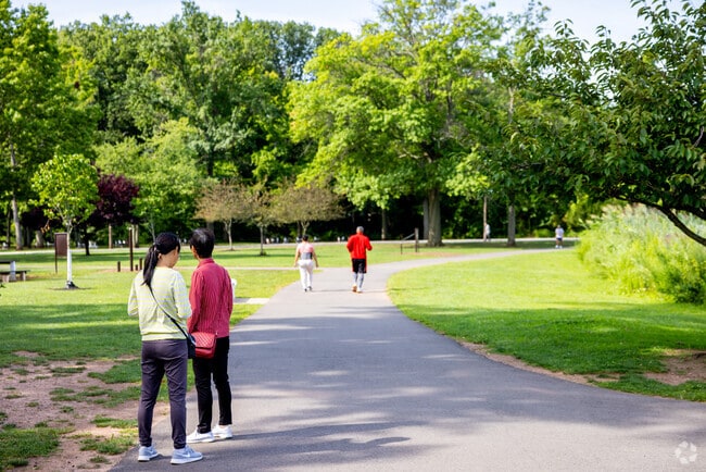Fords Park in Woodbridge features extensive, pathed walking paths that course through the park.