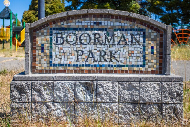 Boorman Park has a beautiful entrance with a hand-made mosaic.