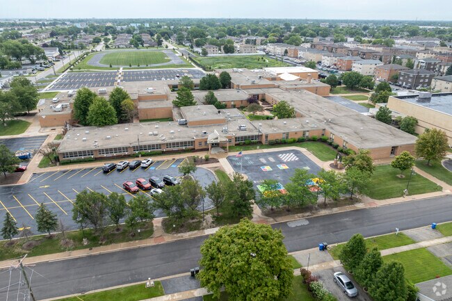 George T. Wilkins Junior High School is located in a residential area.