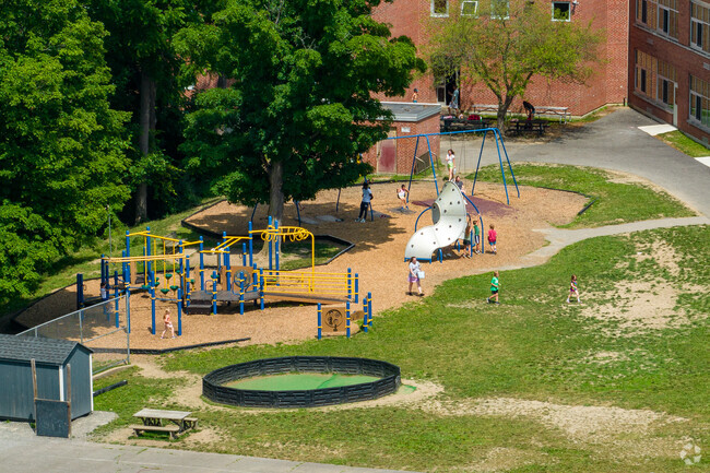 South Hill School features a large playground for students.