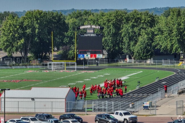 Brandon Valley High School marching band practices for the season in early August.