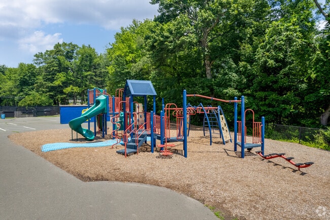 Students enjoy playing on the playground at Tokeneke Elementary School in Darien.