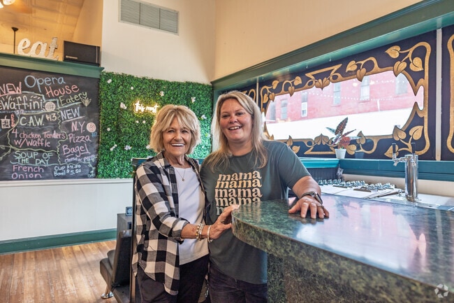 Friends and family meet for lunch at The Opera House Eatery in downtown Elwood.