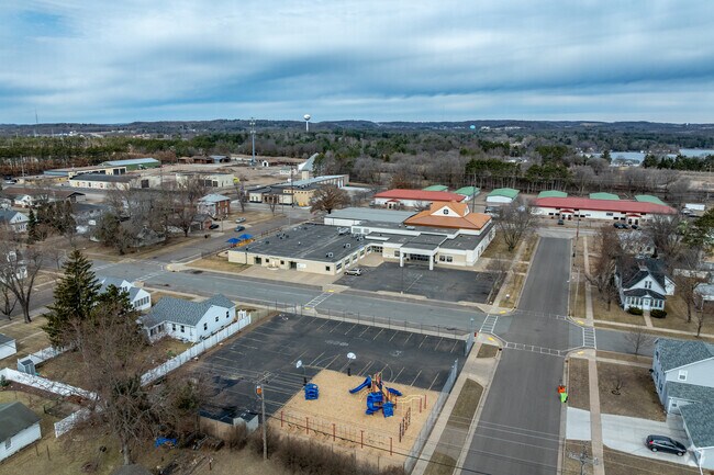 St. Mary's Elementary School has multiple recess areas.