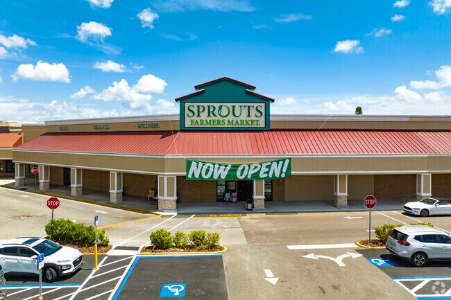 Sprouts Farmers Market anchors Cortez Plaza with fresh produce and groceries.