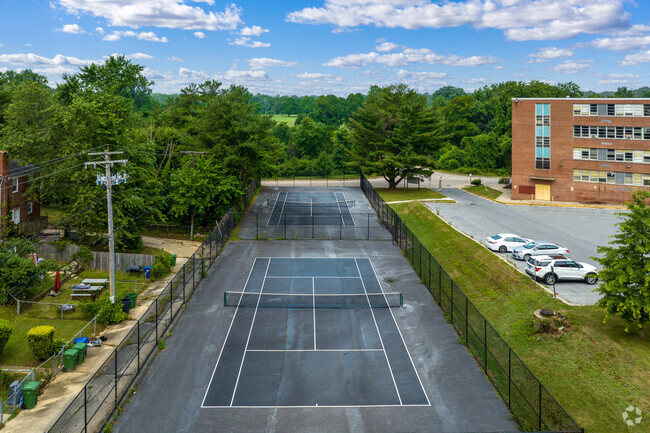 Reginald F. Lewis High School also has multiple tennis courts.