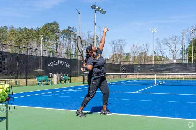 Sweetwater Park's well-kept tennis courts are a great place for practice and matches.