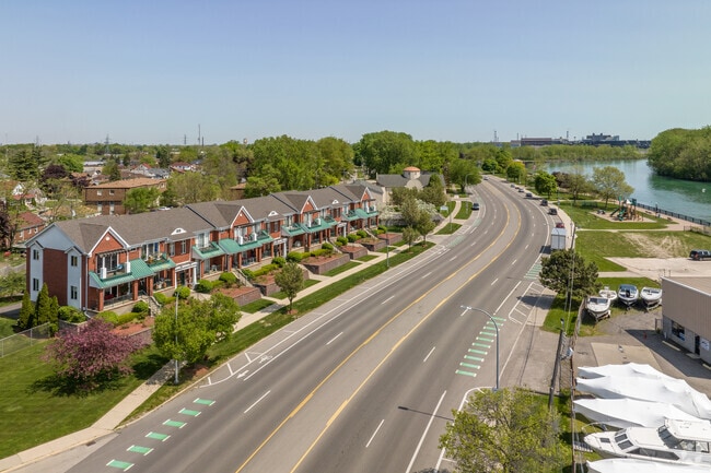 You can find townhomes with riverfront views in the neighborhood of Ecorse.