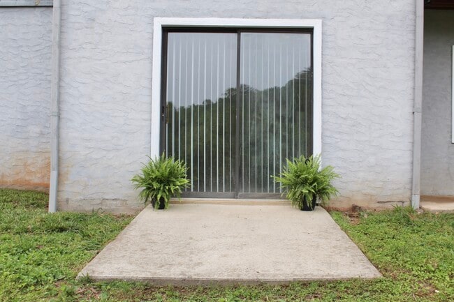 Front entrance through sliding door