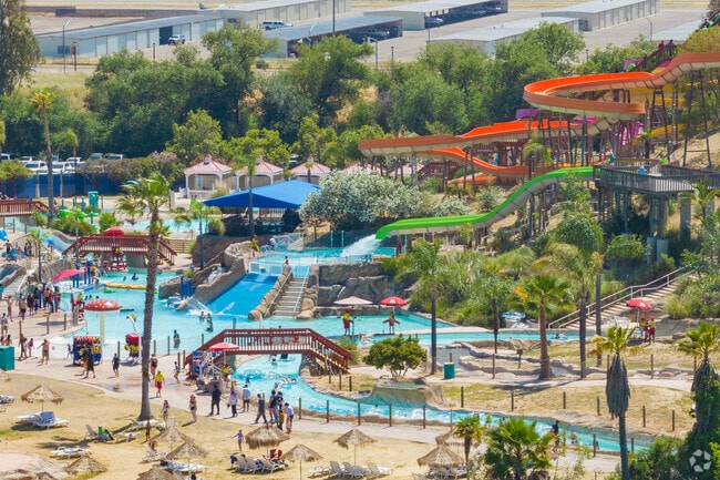 Best way to cool off on a summer day at Raging Waters in Hidden Glen, San Jose, California.