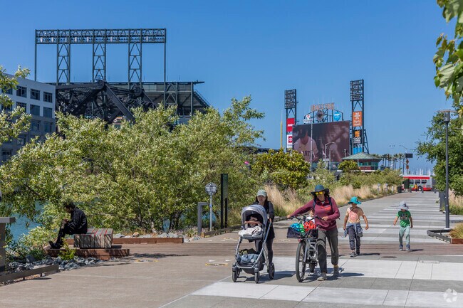 Mission Bay has multiple easy paved paths that follow Mission Creek and the Bay.