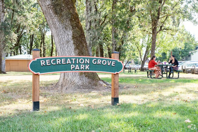 Recreation Grove Park in Willits offers something for everyone including shade trees, a playground and basketball courts.