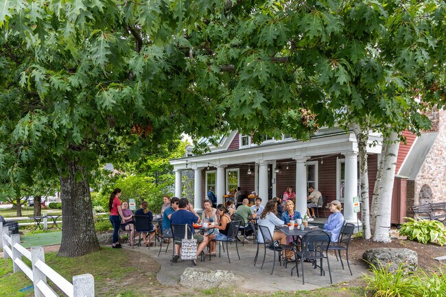 Tucker's Restaurant has a popular outside patio in the summer months in closeby New London.
