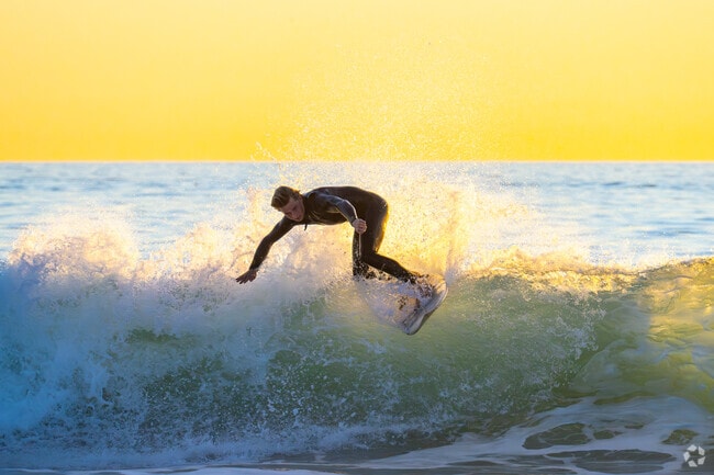 Surfers can catch big waves at picturesque Salt Creek Beach in Dana Point.