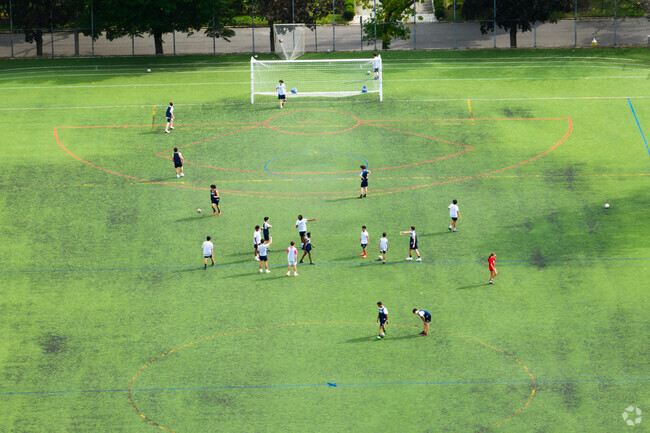 Students playing on St Mary's College Preparatory High School soccer filed