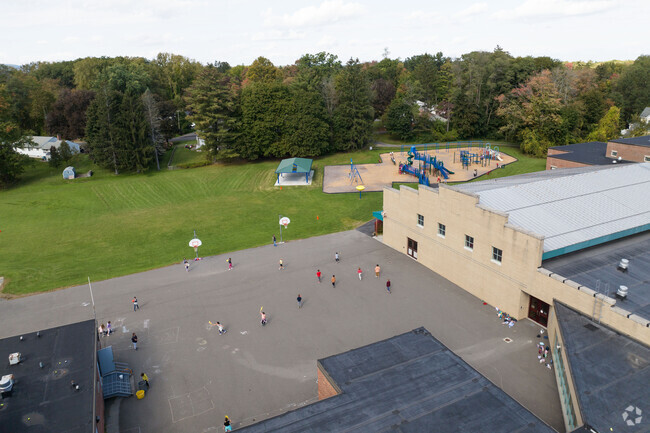In the back is a great play area for the kids at Slingerlands Elementary School.