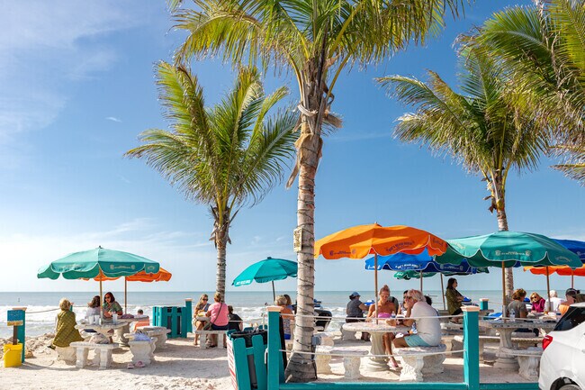 Doc's Beach House is perfect for a drink or meal on the beach near Bonita Shores.