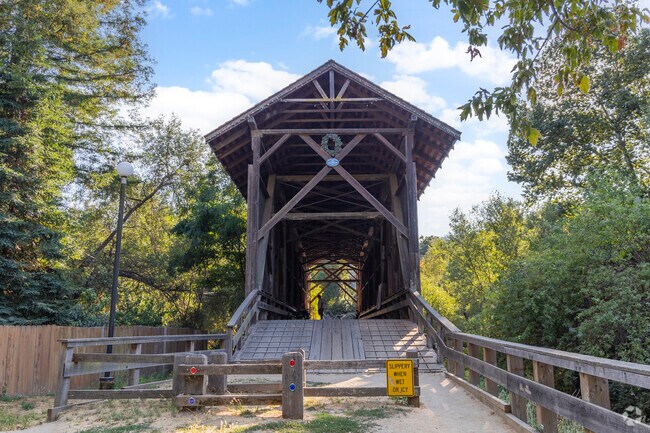 Felton’s Covered Bridge Park features a preserved 1892 wooden bridge and shady picnic spots, perfect for riverside play and historic charm.