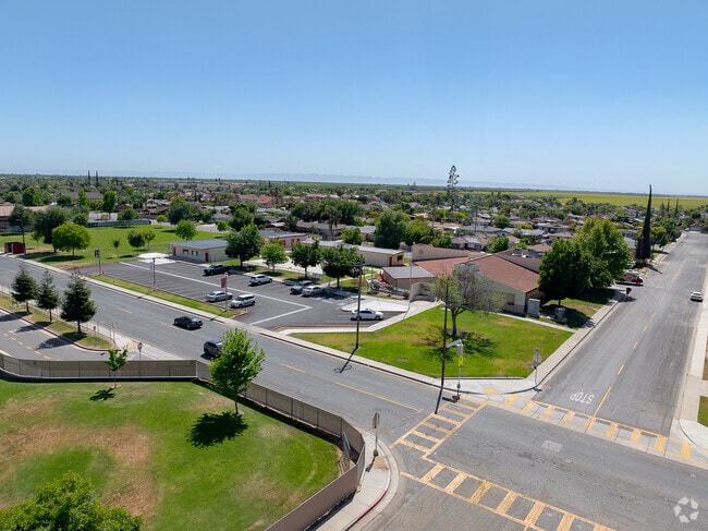 San Joaquin High School offers a sprawling campus as viewed from above.