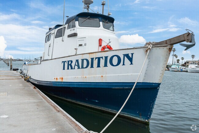 The Tradition is one of the many larger fishing boats that dock at the Channel Islands Harbor.