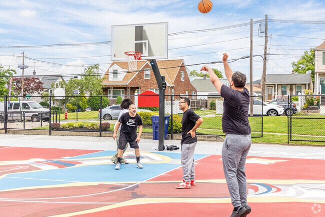 One can really get one's game on the basketball court in Chickentown, Perth Amboy.
