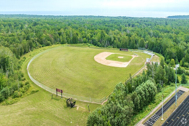 Two Harbors Secondary has a ballfield.