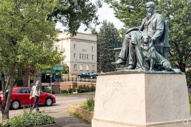 Central Hillside's Statue of Jay Cooke honors a historic figure of Duluth Minnesota.
