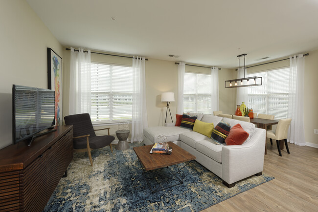 Two bedroom living and dining area with hard surface flooring