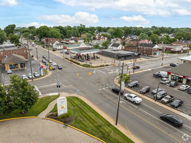 An overview of the business district in  Dillonvale shows part of the commercial area.