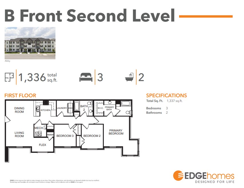Condo B Front Second Level Floorplan