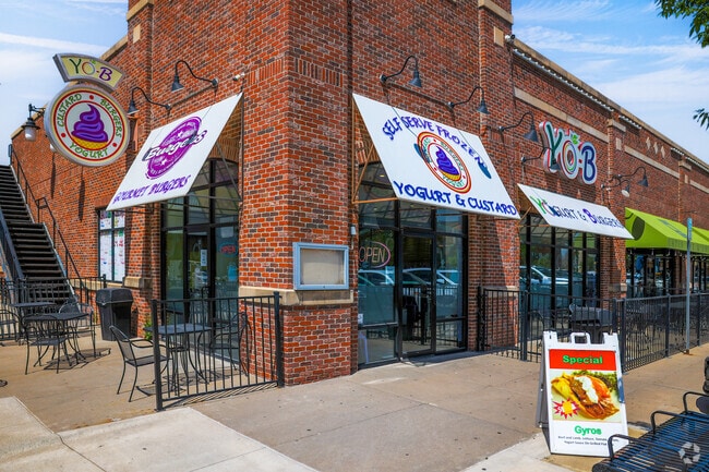 Yo-B Yogurt and Burgers has a fun outdoor seating space in Downtown Wichita.