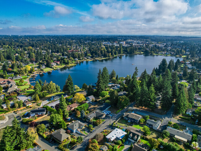 The neighborhood of Lake Burien boasts stunning views and charm.