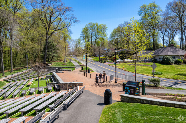Walk or jog along the Amphitheater at McLaughlin-Norcross Memorial Dell in Haddon Heights, NJ.