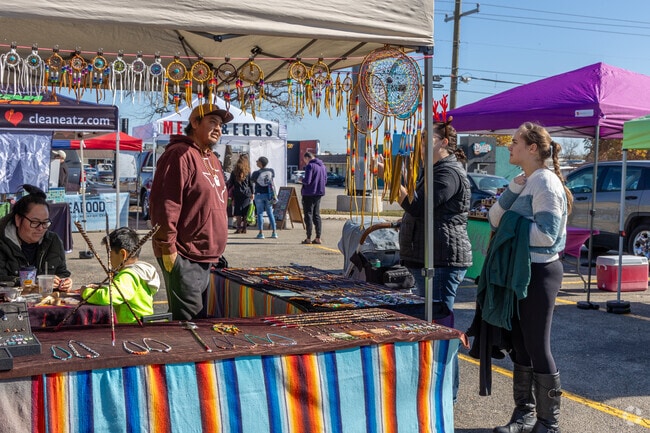 Shop for beaded jewelry at the Round Rock Farmers Market.