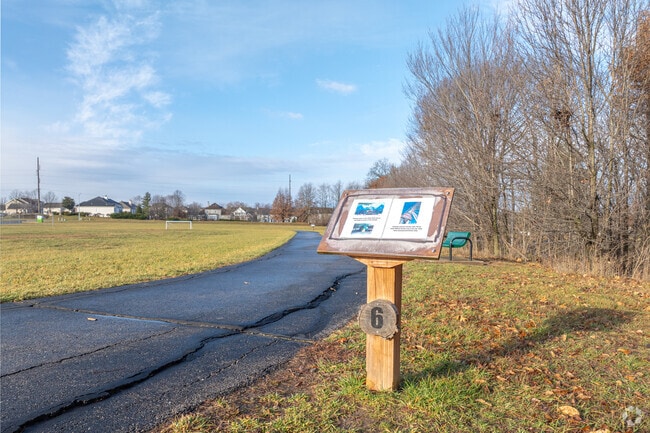 Green Tree Elementary School has a story trail along a paved walking path.