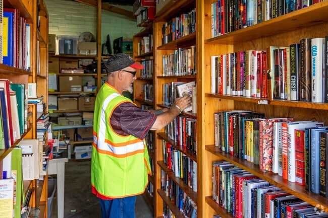 Claysburg area residents enjoy the annual book sale at the library.
