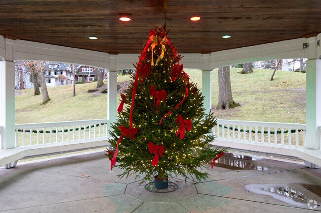 Decorating for the holidays at Nicholas Verzella Gazebo in Edmund Lyon Park.