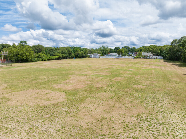 Medford Elementary School has a big field behind the school.