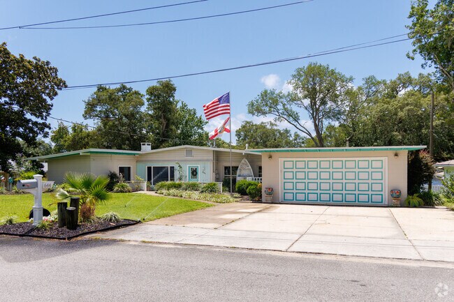 Waterfront bungalows are highly desirable along the waterways in Wright.