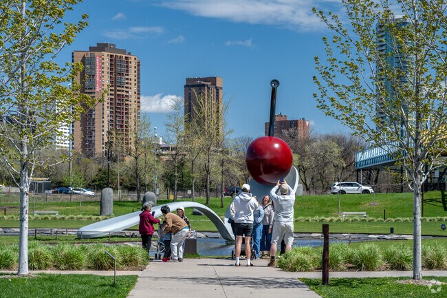 The Minneapolis Sculpture Garden is best known for Spoonbridge and Cherry.