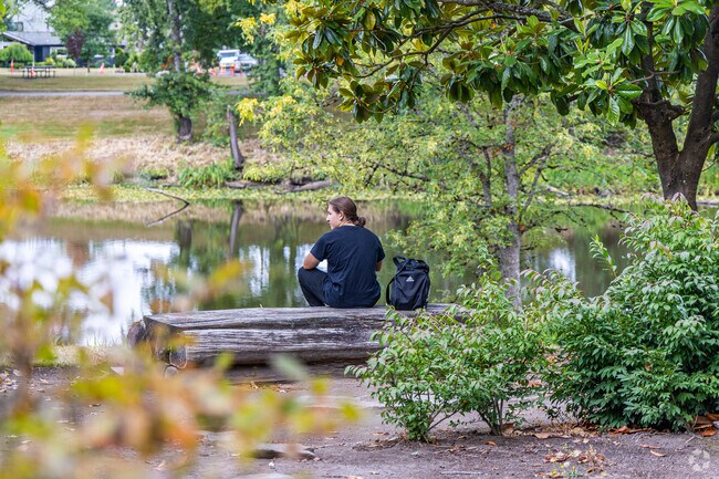 Lake Sacajawea Park borders Downtown Longview and offers peaceful places to relax.