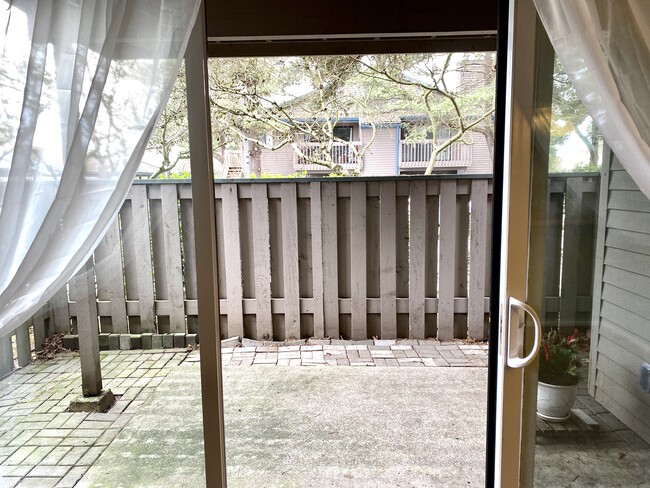Fenced Private Patio w/ storage
