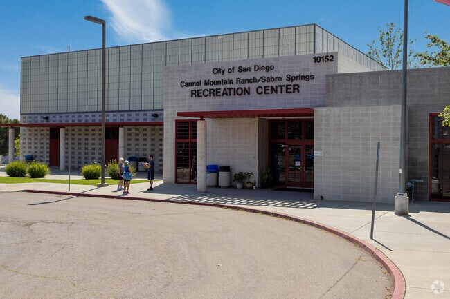 The entrance to the Recreation Center at Carmel Mountain Ranch .Community Park.