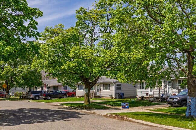 Many of Northeast Flint's residential streets are heavily shaded by lush oak trees.