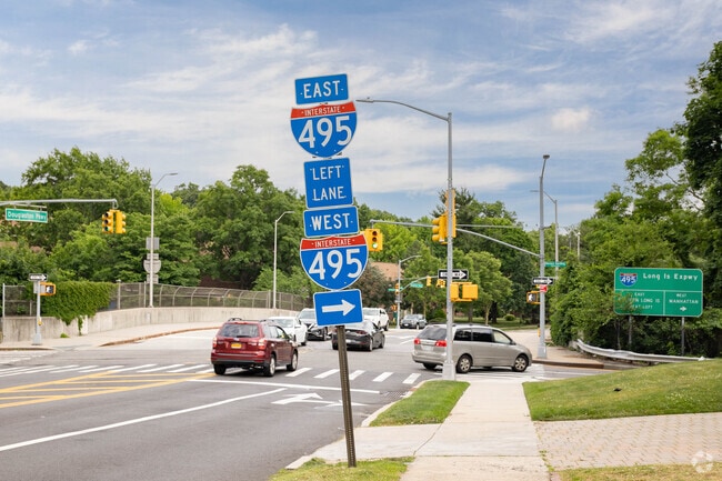 The LIE (Rt495) is near Douglas Manor for those wishing to drive out to the East or to NYC.