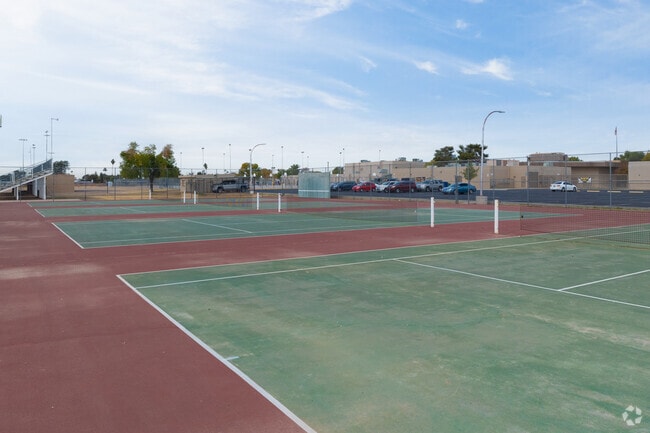 Poston Junior High in Mesa provides tennis courts for its students.