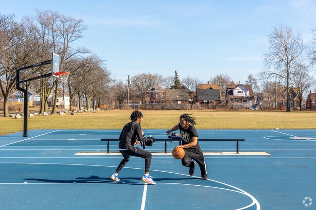 Basketball at Jayne-Lasky Park is a popular sport among Krainz Woods locals.