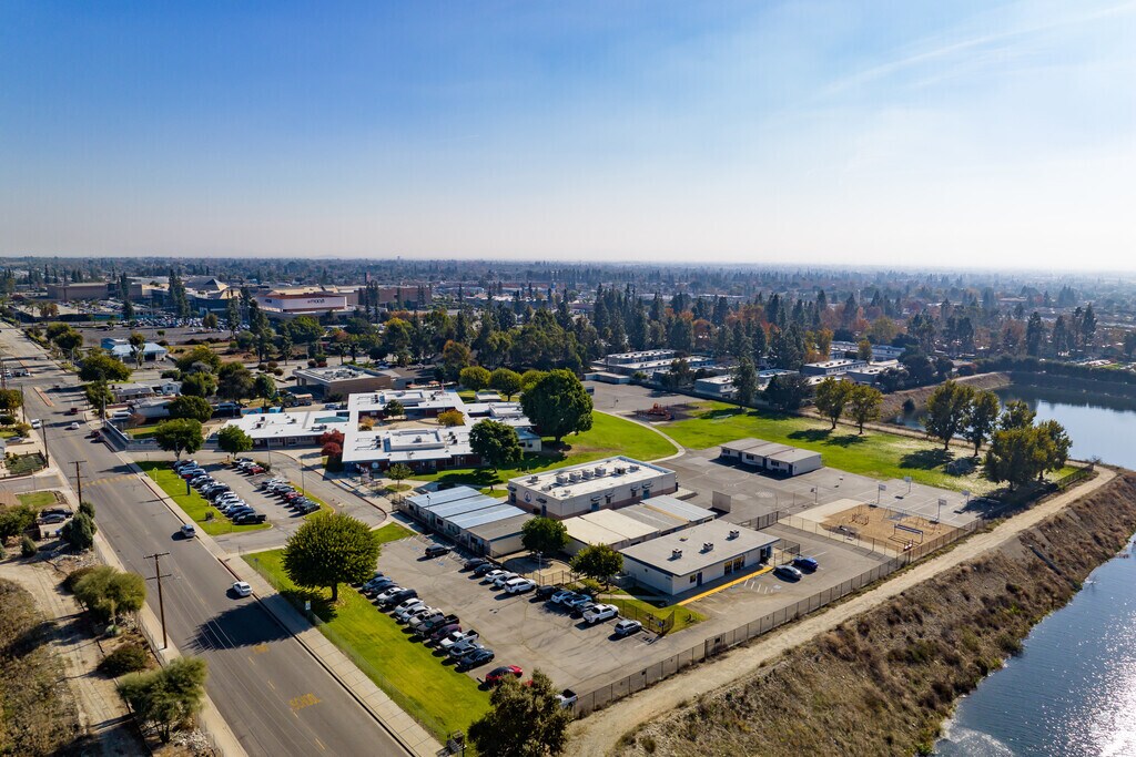 A view of the Moreno Elementary buildings from the street.