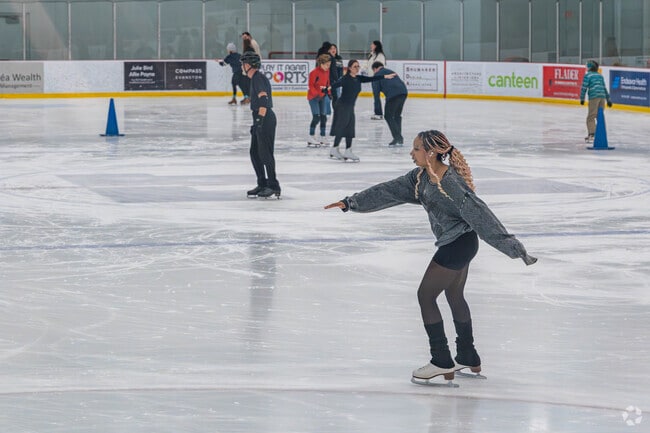 Crown Park offers ice skating and seasonal outdoor activities for family-friendly winter days.