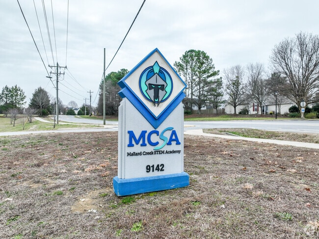 The signage at the entrance to Mallard Creek STEM Academy.